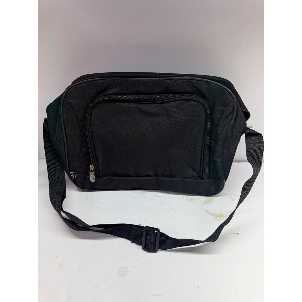 Pony Black Canvas Messenger Bag Crossbody Travel Laptop Bag PG10-091-005-32